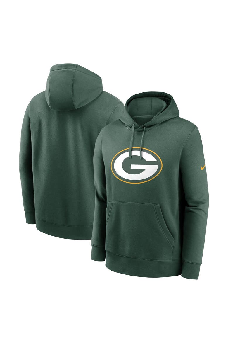 Men's Nike Green Green Bay Packers Club Logo Pullover Hoodie, Main, color, Green