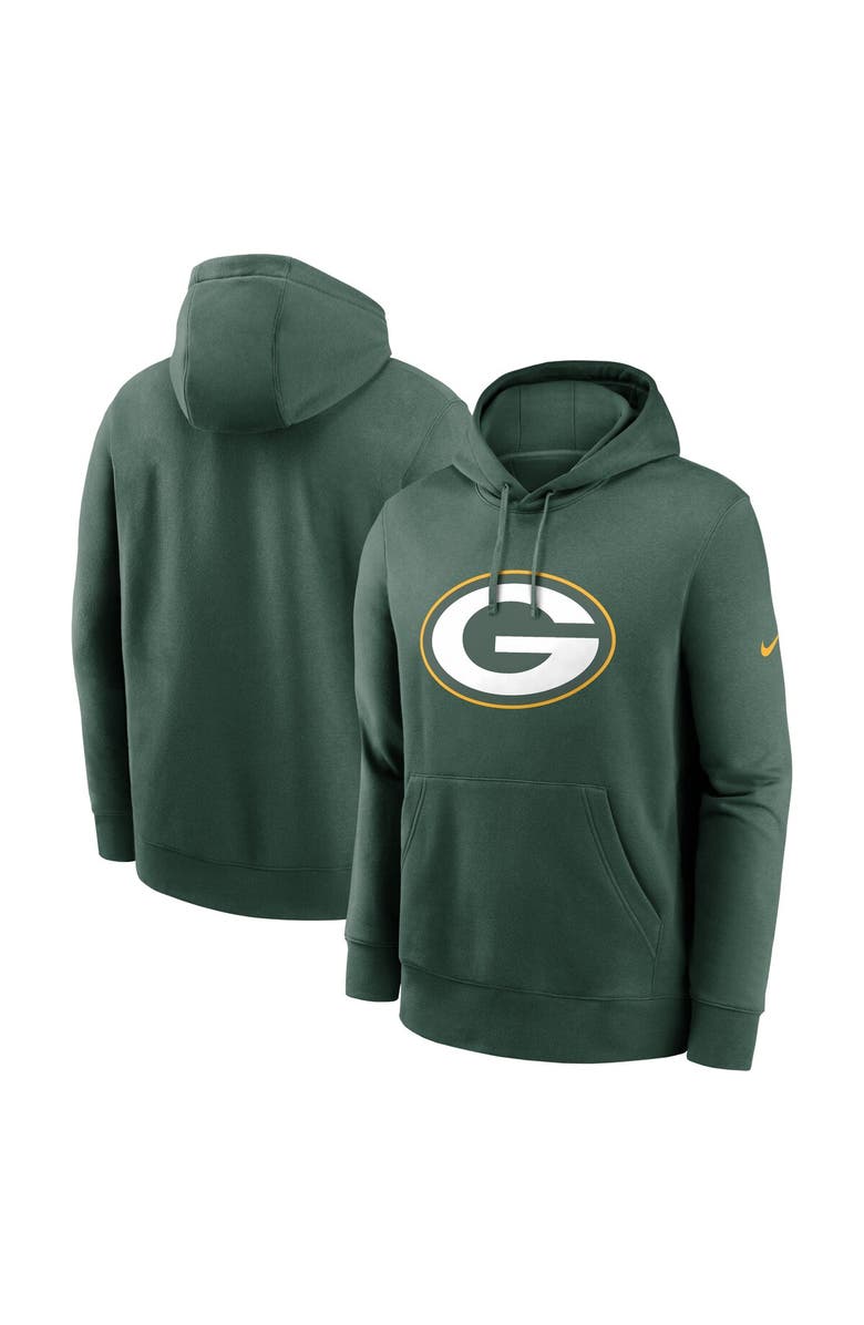 Nike Men's Nike Green Green Bay Packers Club Logo Pullover Hoodie, Main, color, Green