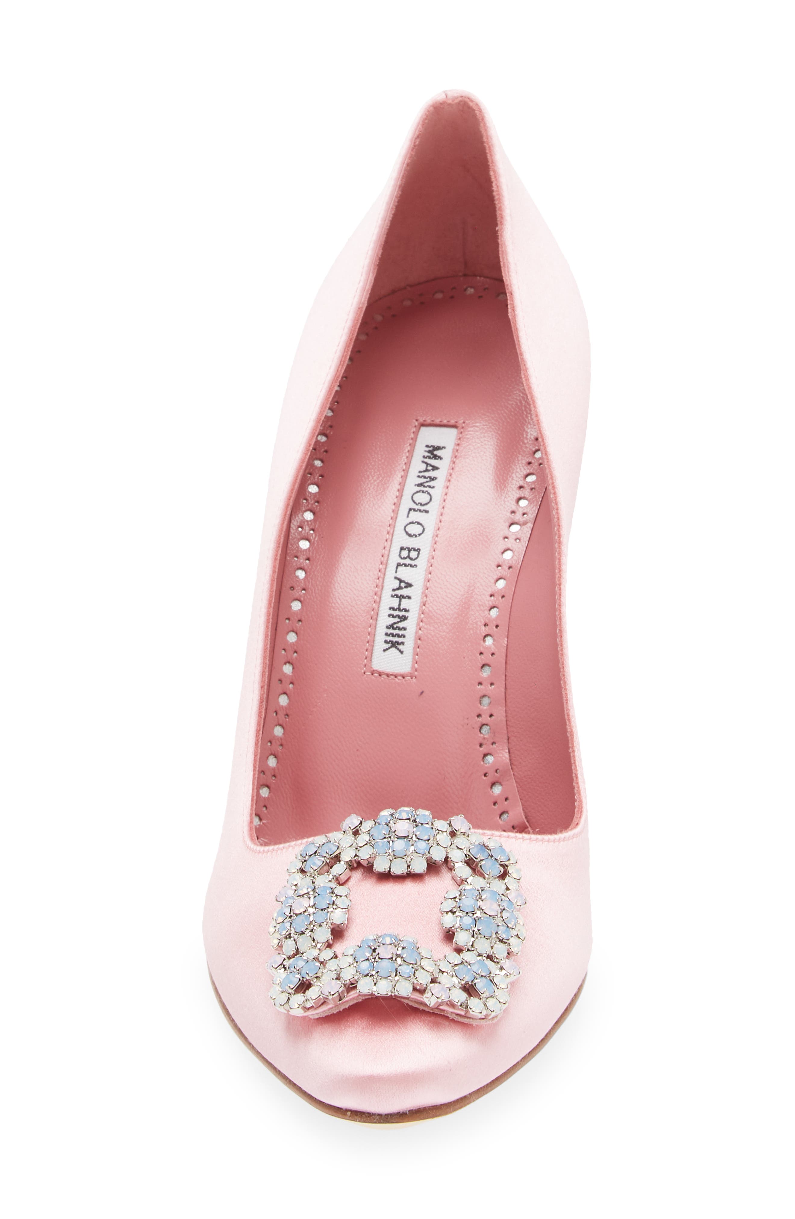 Manolo Blahnik Hangisi Embellished Buckle Pump, Alternate, color, 