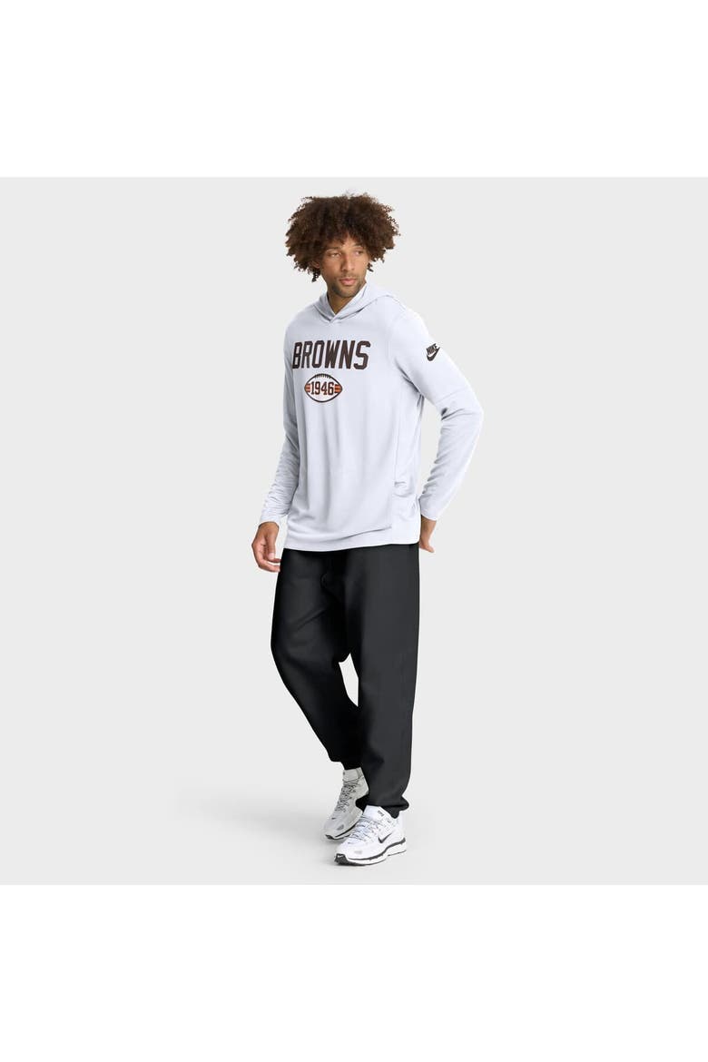 Men's Nike White Cleveland Browns Alt Pack Pass Accuracy Performance Long Sleeve Hoodie T-Shirt, Alternate, color, White