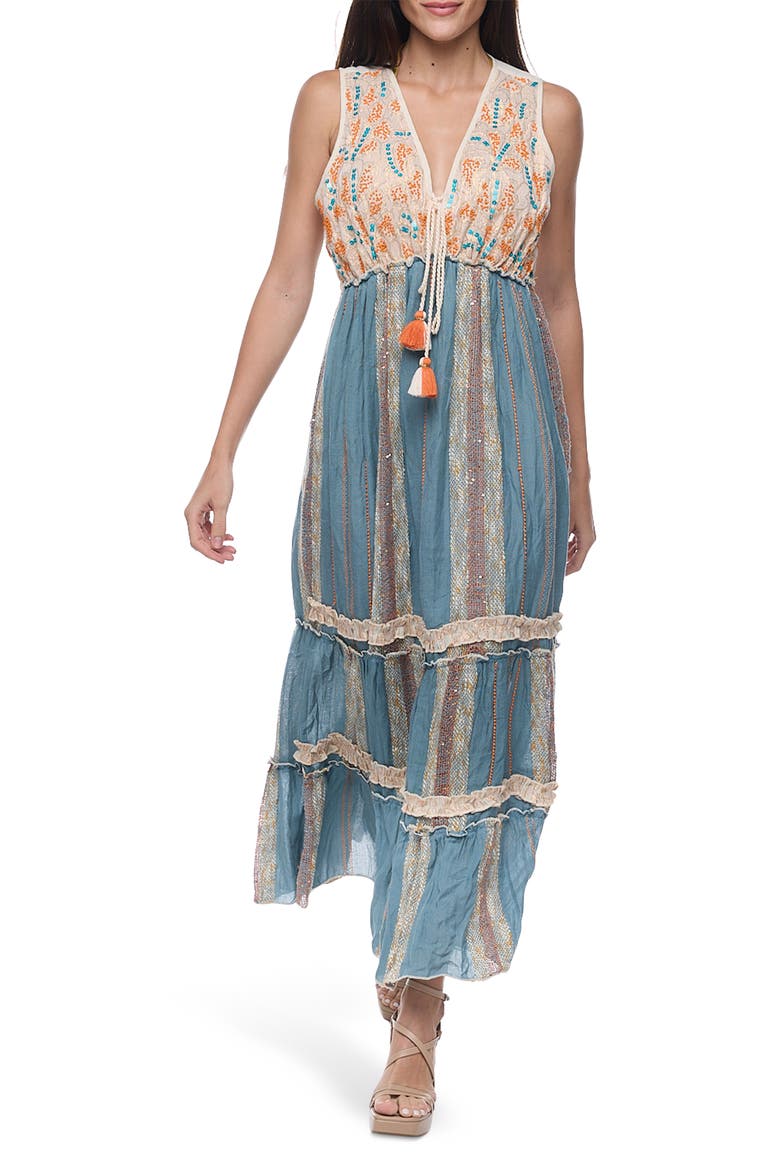 Floral Cotton Sundress, Main, color, BLUE