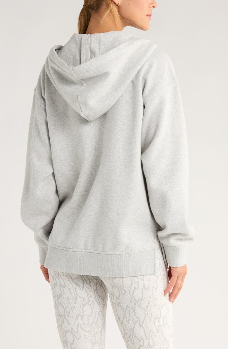 Zella Ultracozy Cloud Fleece Full Zip Hoodie, Alternate, color, Grey Light Heather