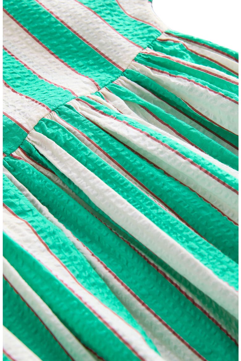 Kids' Stripe Cotton Seersucker Button-Up Sundress, Alternate, color, GREEN/ WHITE STRIPE