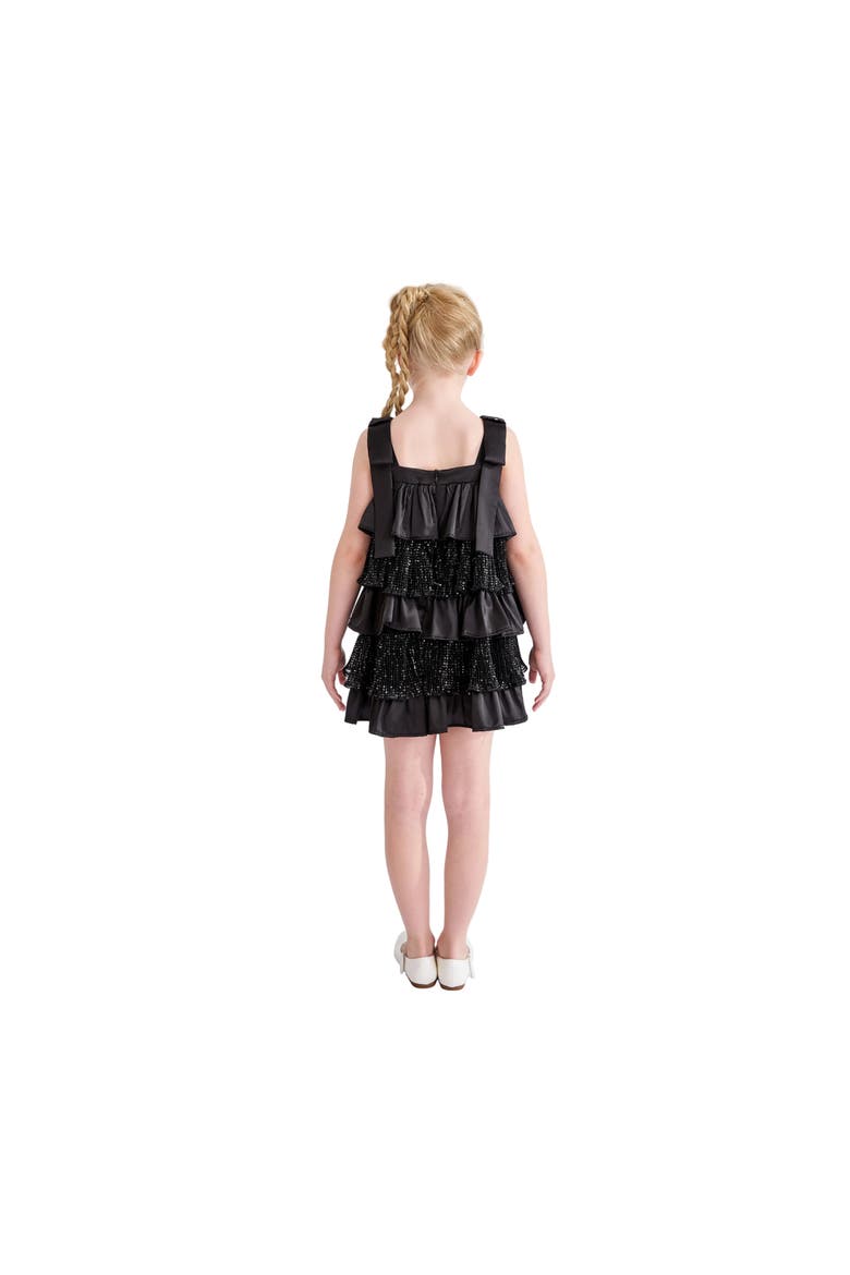 Bellamy Ruffle Sequin Dress, Alternate, color, Black