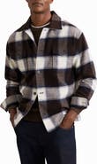 Reiss McFadden Check Wool Blend Flannel Overshirt