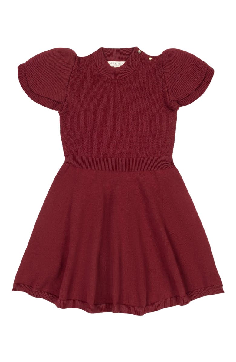 Hope & Henry Girls' Organic Flutter Sleeve Sweater Dress, Toddler, Alternate, color, 