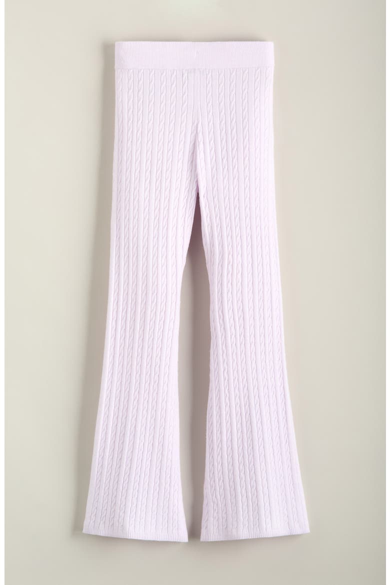 Kids' Cable Knit Flare Leg Pants, Main, color, PURPLE FREESIA