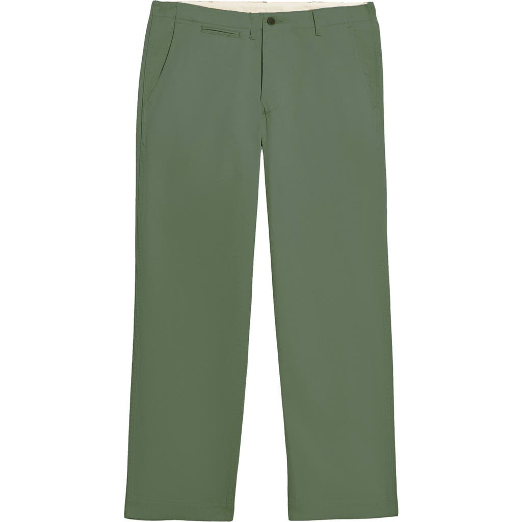 Fortela Officer Cotton Satin Chino Trousers In Green
