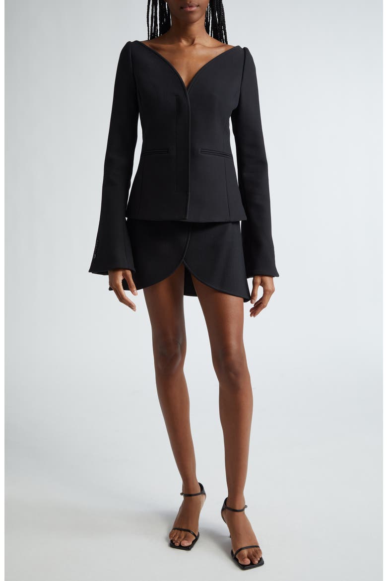 Ellipse Heritage Crepe Jacket, Alternate, color, BLACK