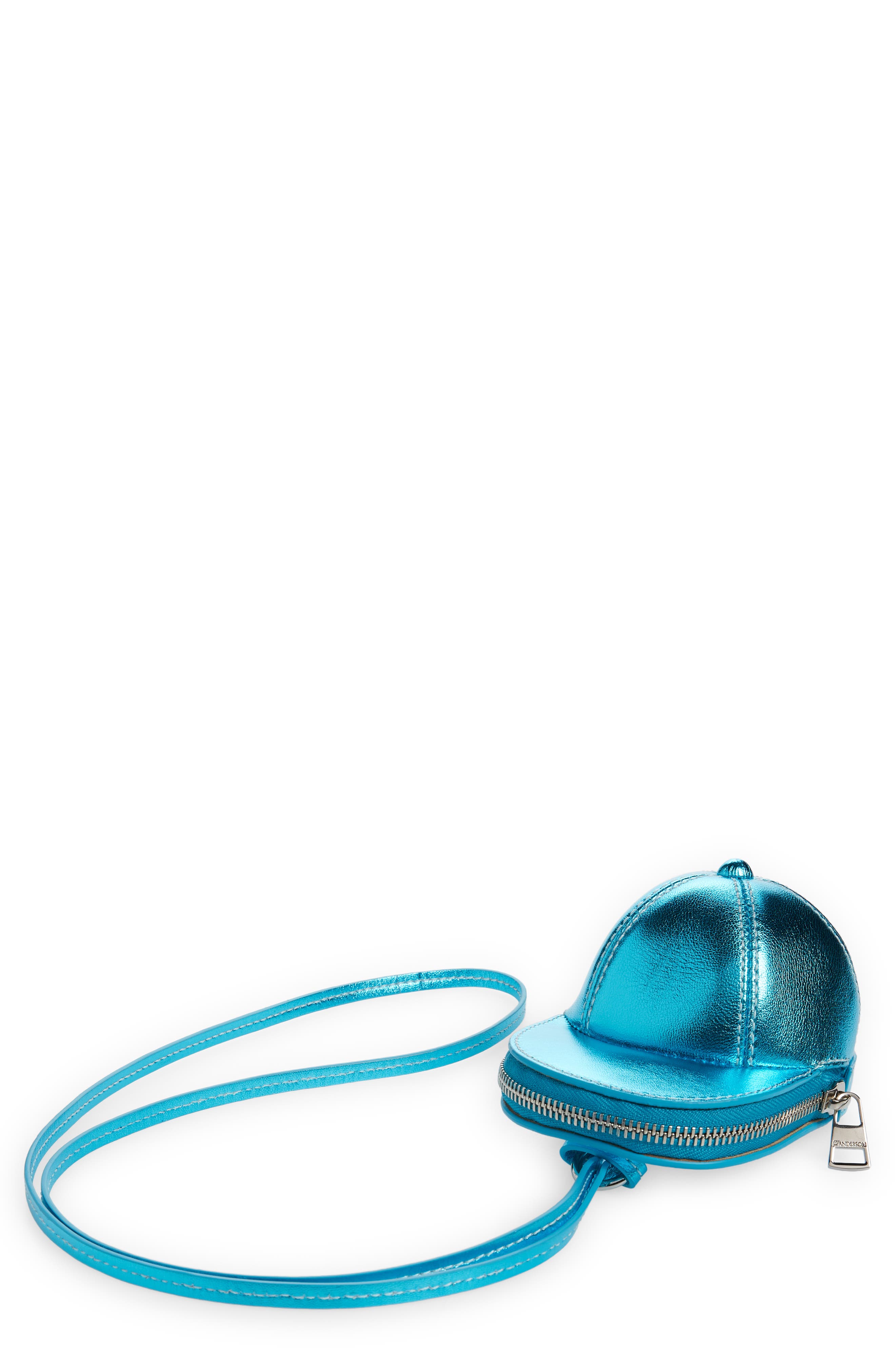 JW Anderson Nano Metallic Leather Cap Bag, Main, color, 