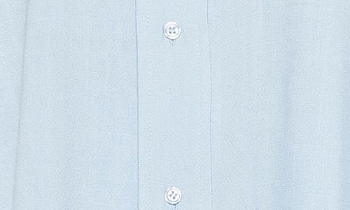 Alexia Admor Amber Oversize Long Sleeve Linen Button-up Shirt In Blue