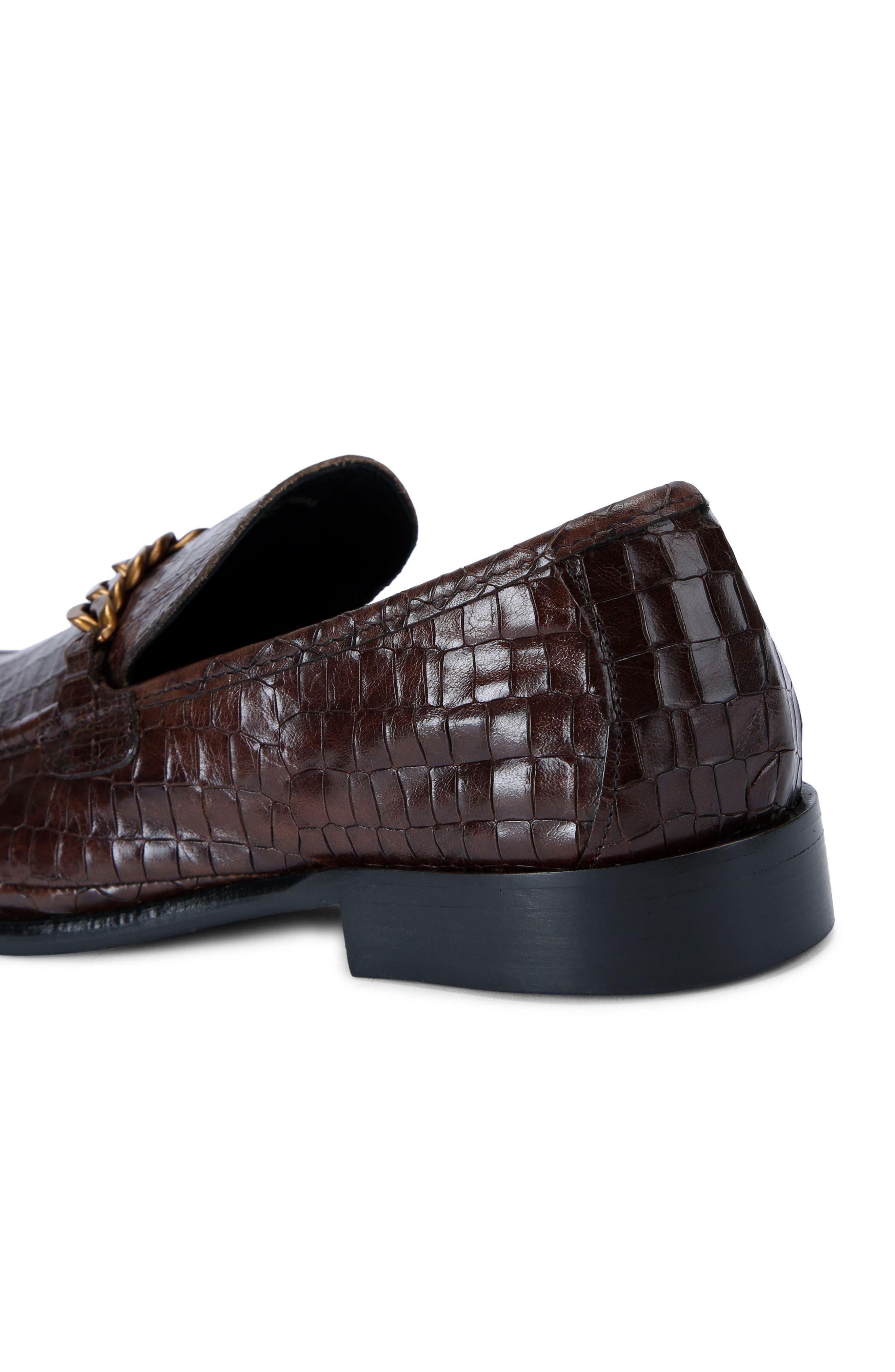 Luca Croc Embossed Loafer, Alternate, color, OPEN BROWN