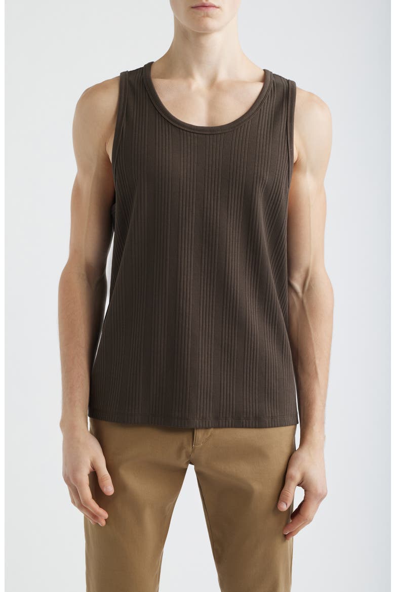 Textured Rib Tank, Main, color, CHOCOLATE