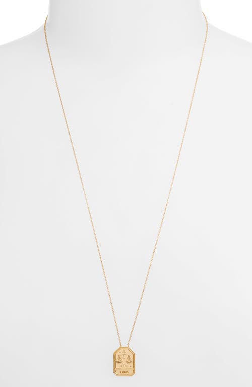 Jennifer Zeuner Kiana Zodiac Pendant Necklace in Libra Gold 