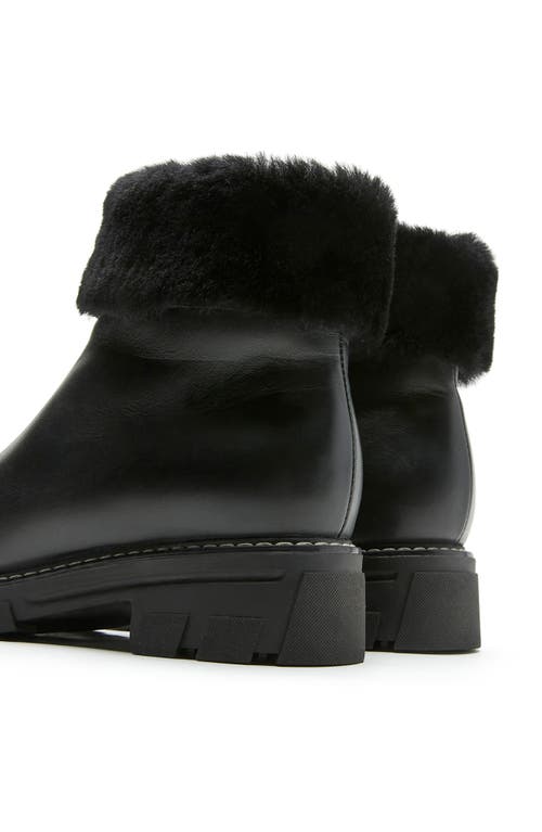 La Canadienne Abba Genuine Shearling Lined Waterproof Bootie In Black