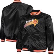 Mitchell & Ness Men's Mitchell & Ness Black Phoenix Suns Big & Tall Hardwood Classics Raglan Satin Full-Snap Jacket