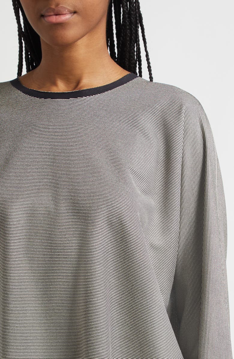 Pleats Please Issey Miyake A-Poc Stripe Pleated Top, Alternate, color, Black