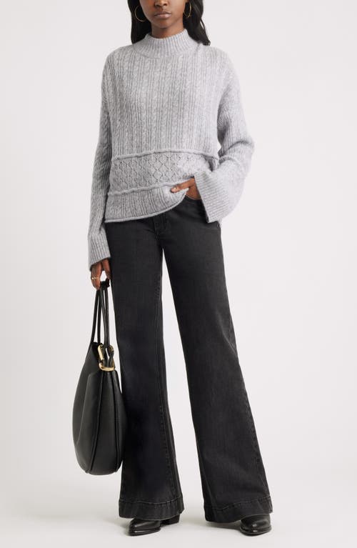 Treasure & Bond Mock Neck Alpaca & Wool Blend Sweater In Gray