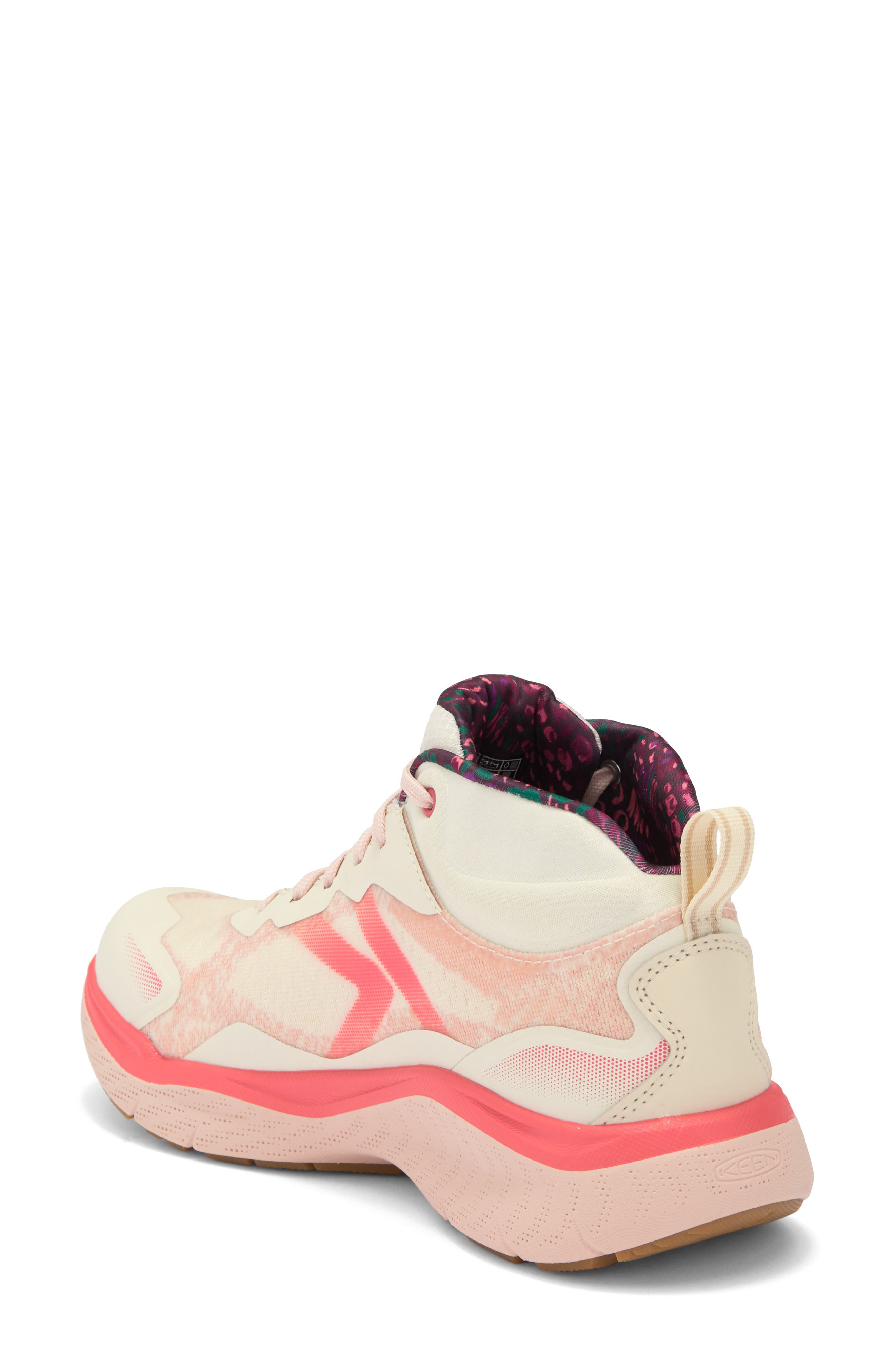 KEEN Leiki Waterproof Mid Hiking Boot, Alternate, color, Birch/ Cameo Rose