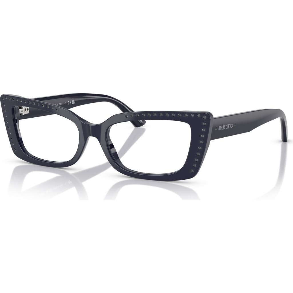 Jimmy Choo 53mm Cat Eye Optical Glasses In Black