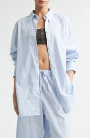 TOTEME Oversize Cotton & Linen Button-Up Shirt