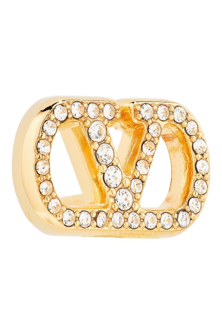 Vlogo Signature Swarovski Crystal Stud Earrings, Alternate, color, GOLD