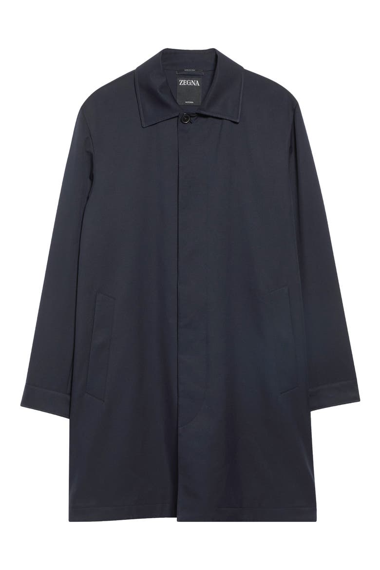 Water Repellent Microfiber Twill Raincoat, Main, color, NAVY BLUE