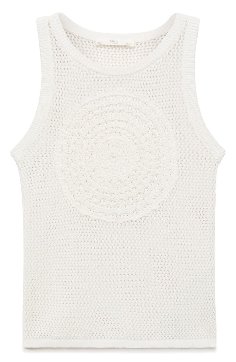 MANGO Crochet Tank, Alternate, color, Off White