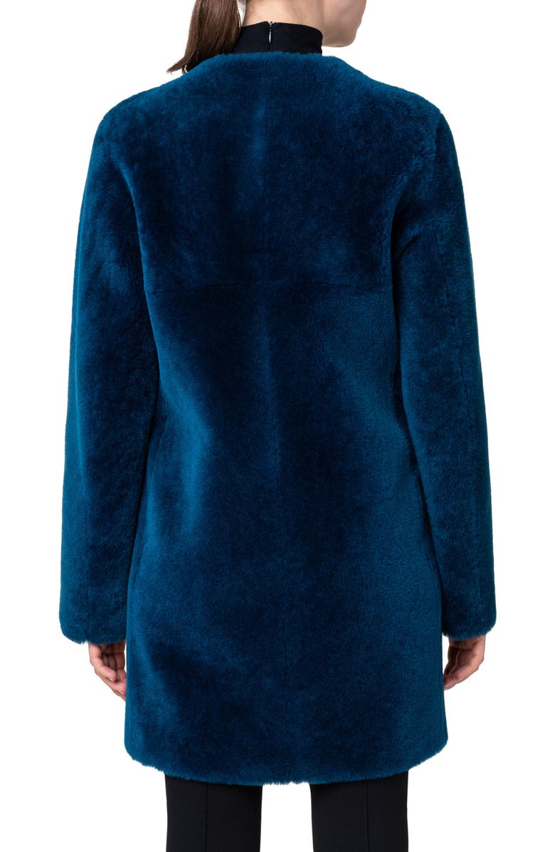 Akris punto Reversible Leather & Genuine Fur Coat, Alternate, color, 