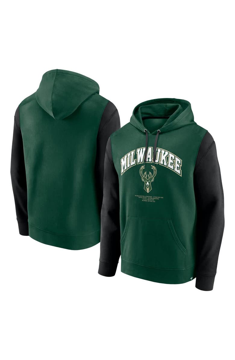 FANATICS Men's Fanatics Hunter Green Milwaukee Bucks Scorer Pullover Hoodie, Alternate, color,