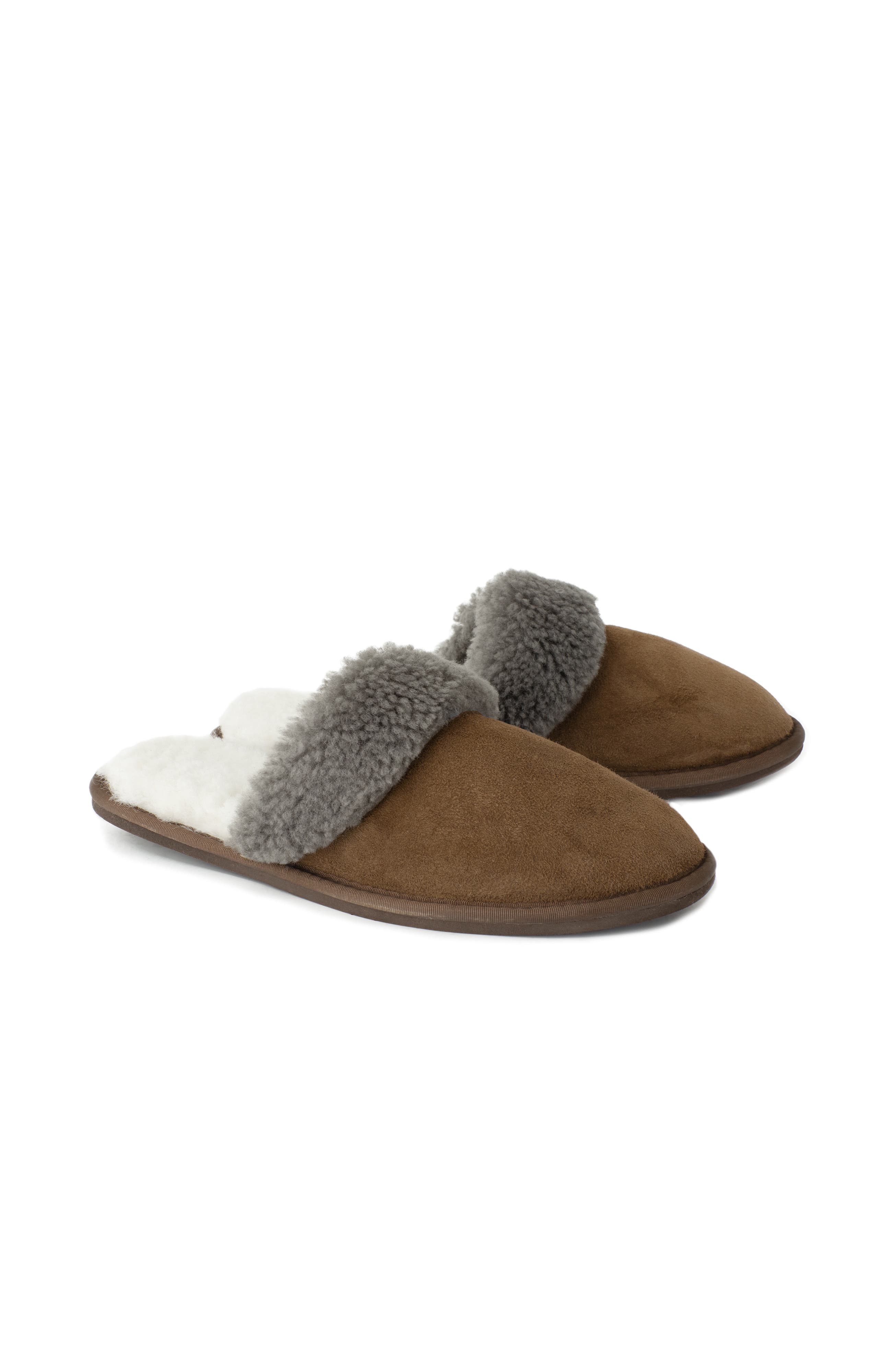 British Shearling Mules, Alternate, color, KHAKI