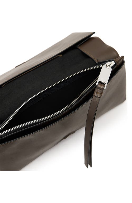 Allsaints Harluna Leather Clutch Bag In Brown