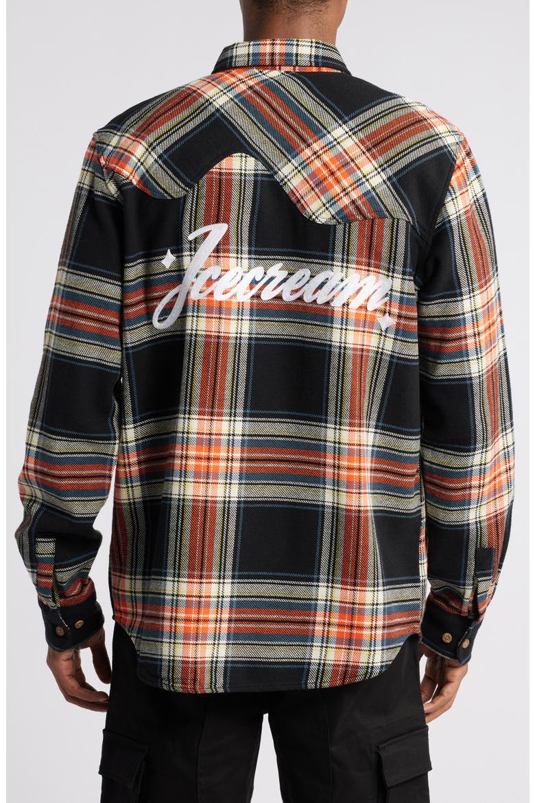 Plaid Cotton Graphic Button-Up Shirt, Alternate, color, PLAID
