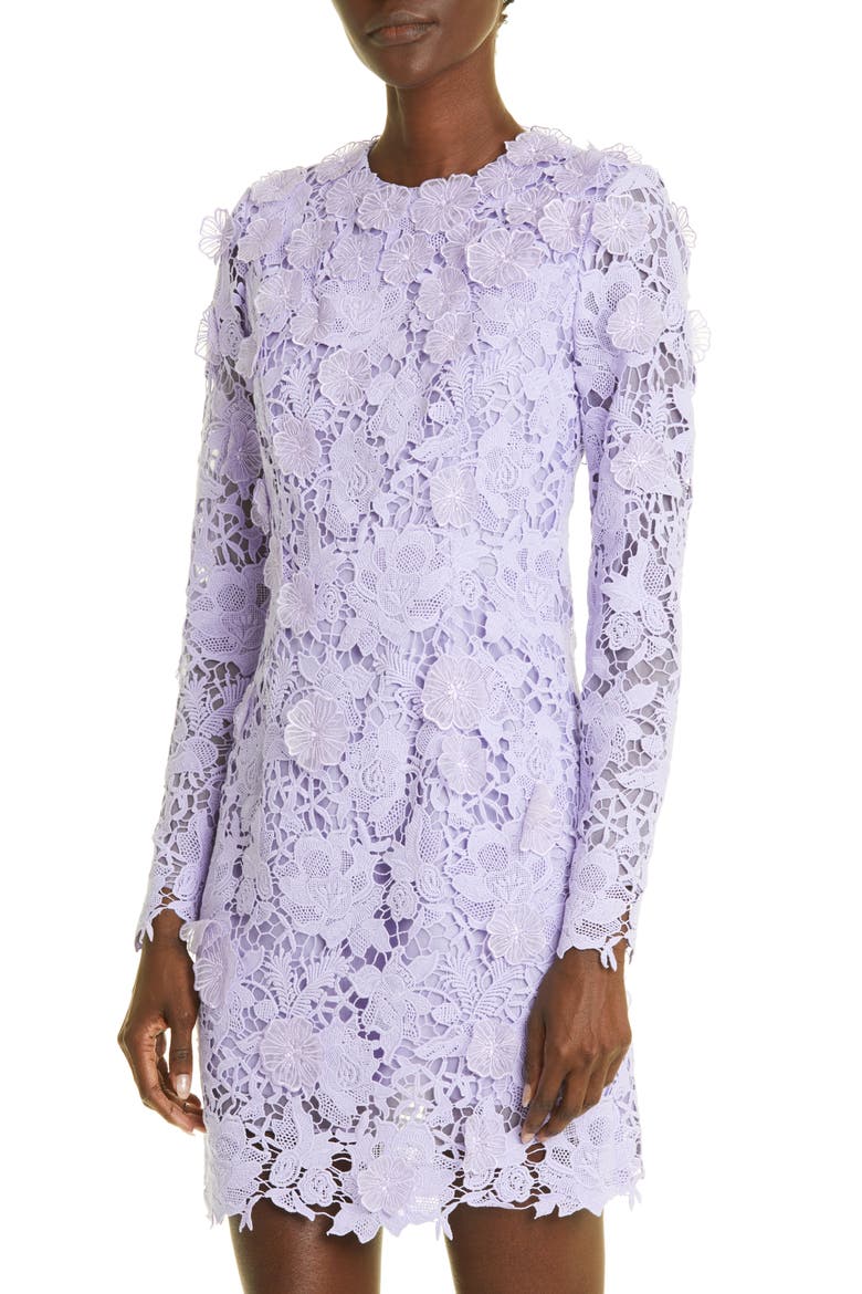 Floral Guipure Lace Minidress, Alternate, color, LAVENDER