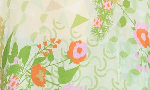 Apny Print Popover Top In Light Green Multi