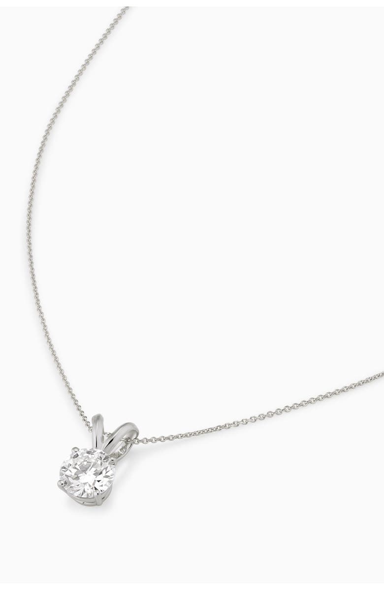 Oradina 14K Solid Gold Luminous 1.5 Carat Lab Diamond Solitaire Necklace, Alternate, color, White Gold, Lab Diamonds