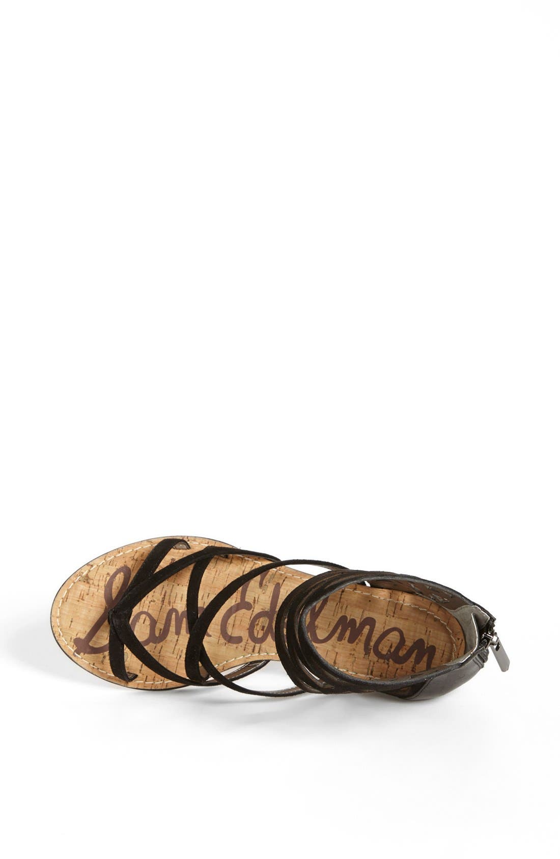 'Dana' Leather Sandal, Alternate, color, BLACK