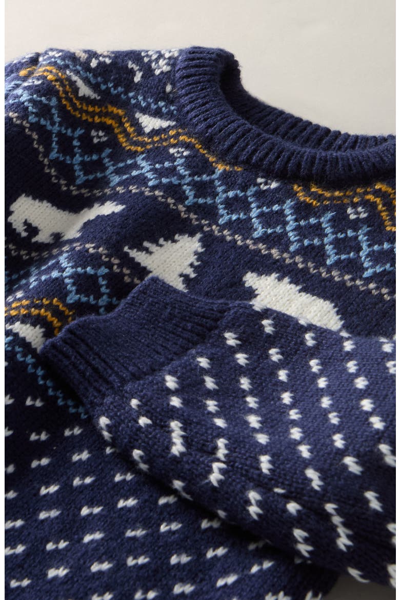 Kids' Fair Isle Patterned Sweater, Alternate, color, NAVY PEACOAT FOREST FAIRISLE