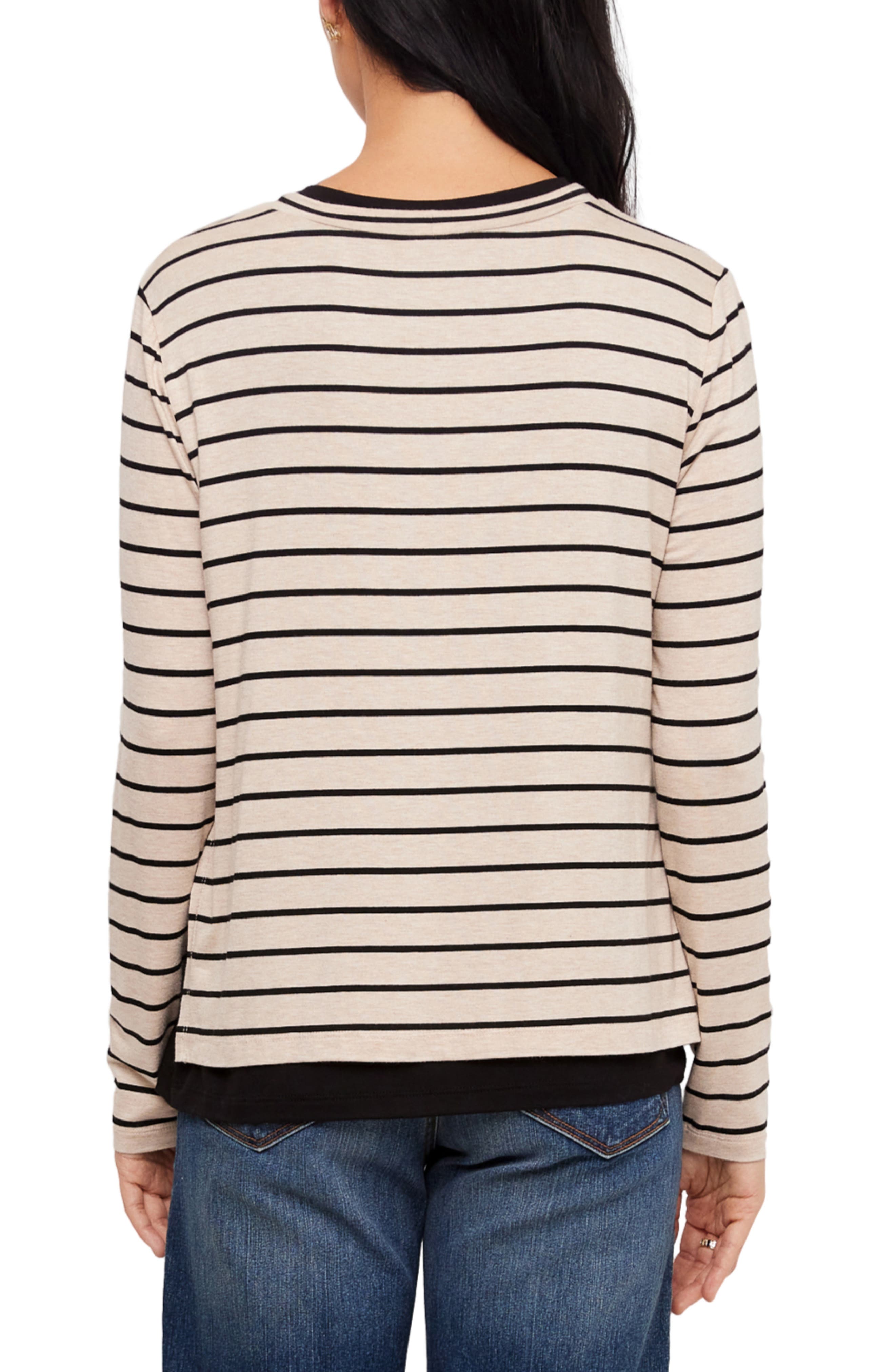 Karen Kane Striped Side Slit Top (Women) | Nordstrom