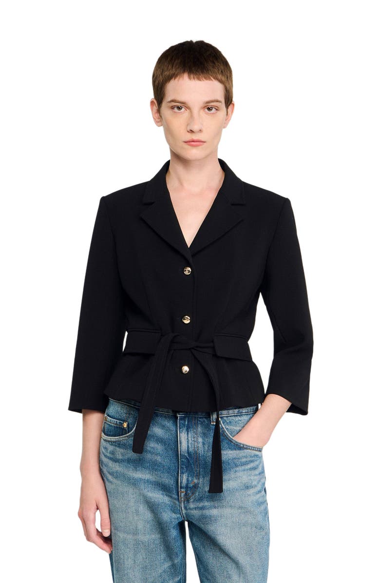 SANDRO Short tailored jacket, Main, color, Black