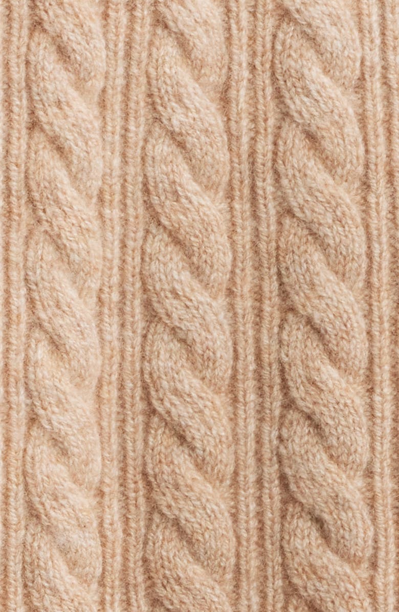 LoveShackFancy Berritt Cashmere & Wool Miniskirt, Alternate, color, Camel Melange