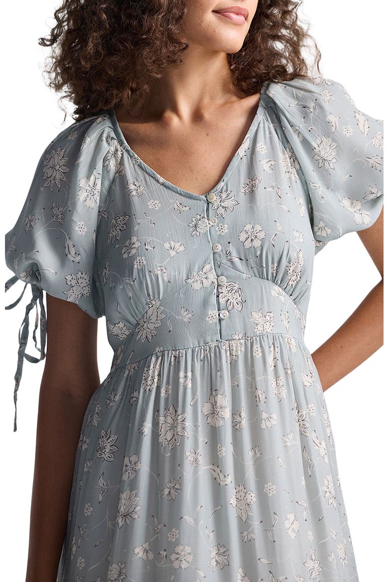 Puff Sleeve Midi Dress, Alternate, color, Sage Green