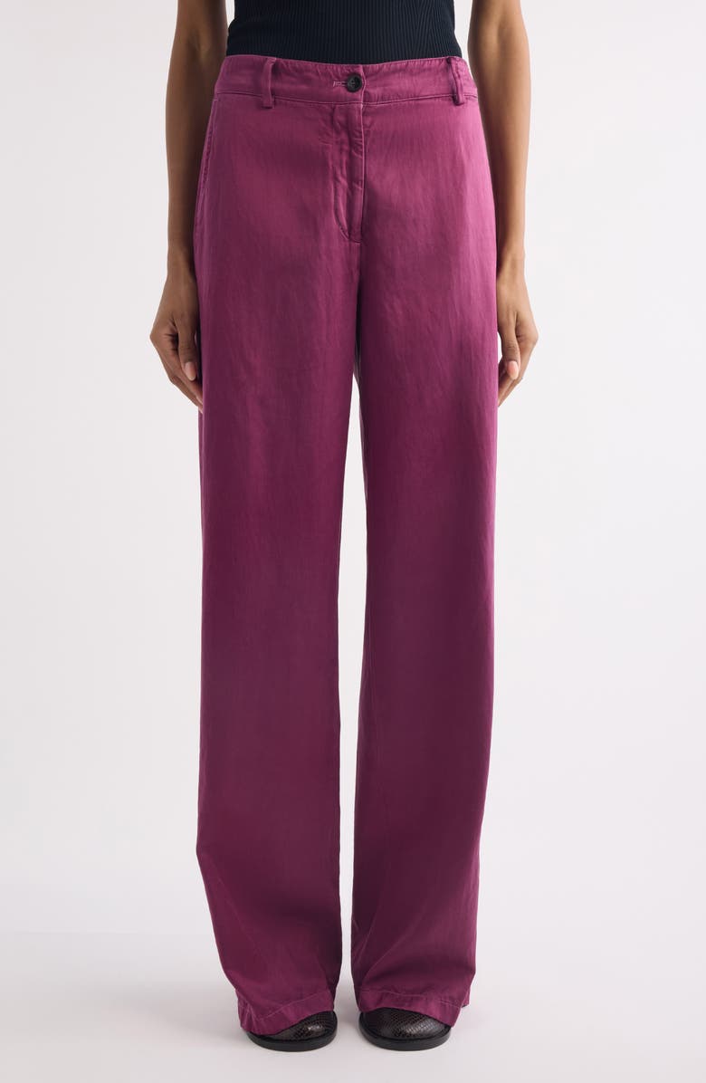 Dries Van Noten Paxy Matelassé Wide Leg Pants, Main, color, Raspberry