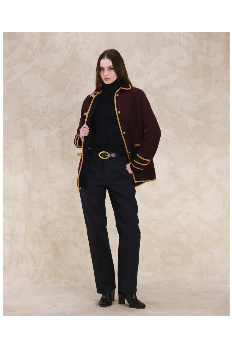 Danielle Wool Jacket, Alternate, color, Burgundy