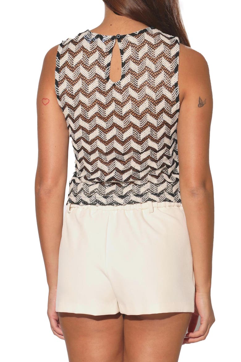 Nanette Open Knit Top, Alternate, color, CREAM BLACK