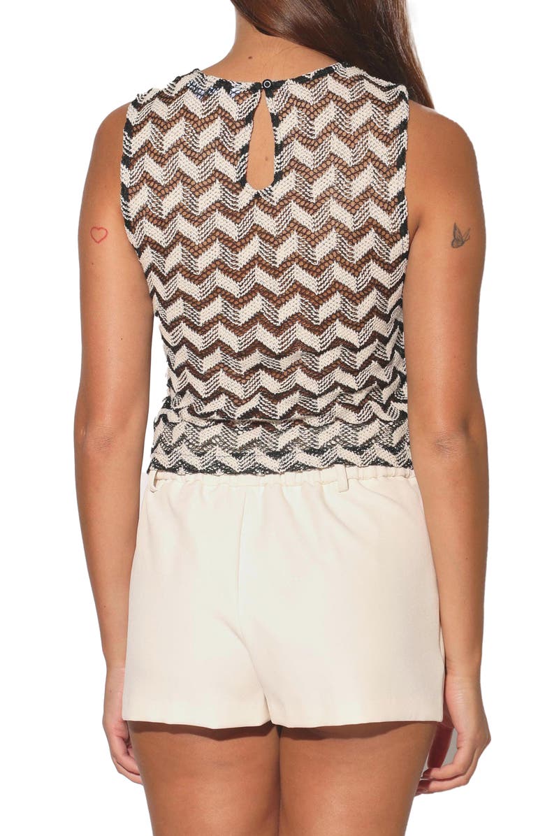 Walter Baker Nanette Open Knit Top, Alternate, color, Cream Black
