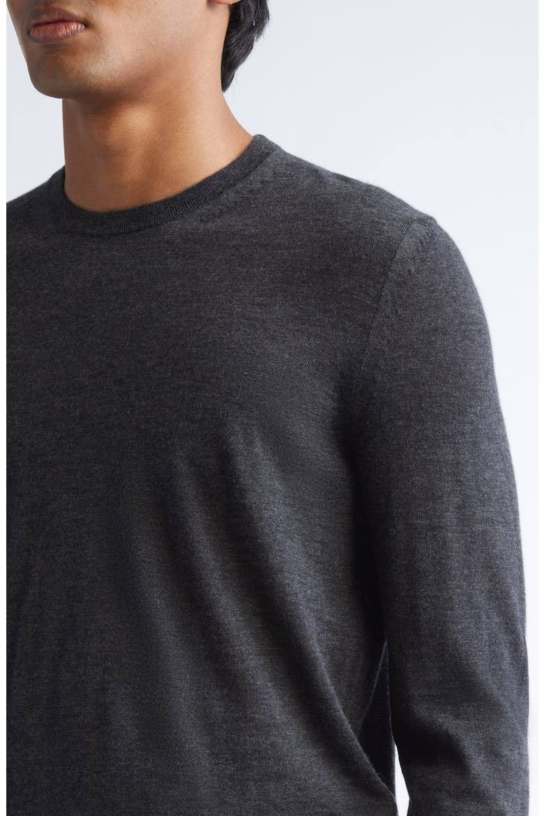 Fine Gauge Cashmere & Silk Crewneck Sweater, Alternate, color, IG680 LIGHT CHARCOAL