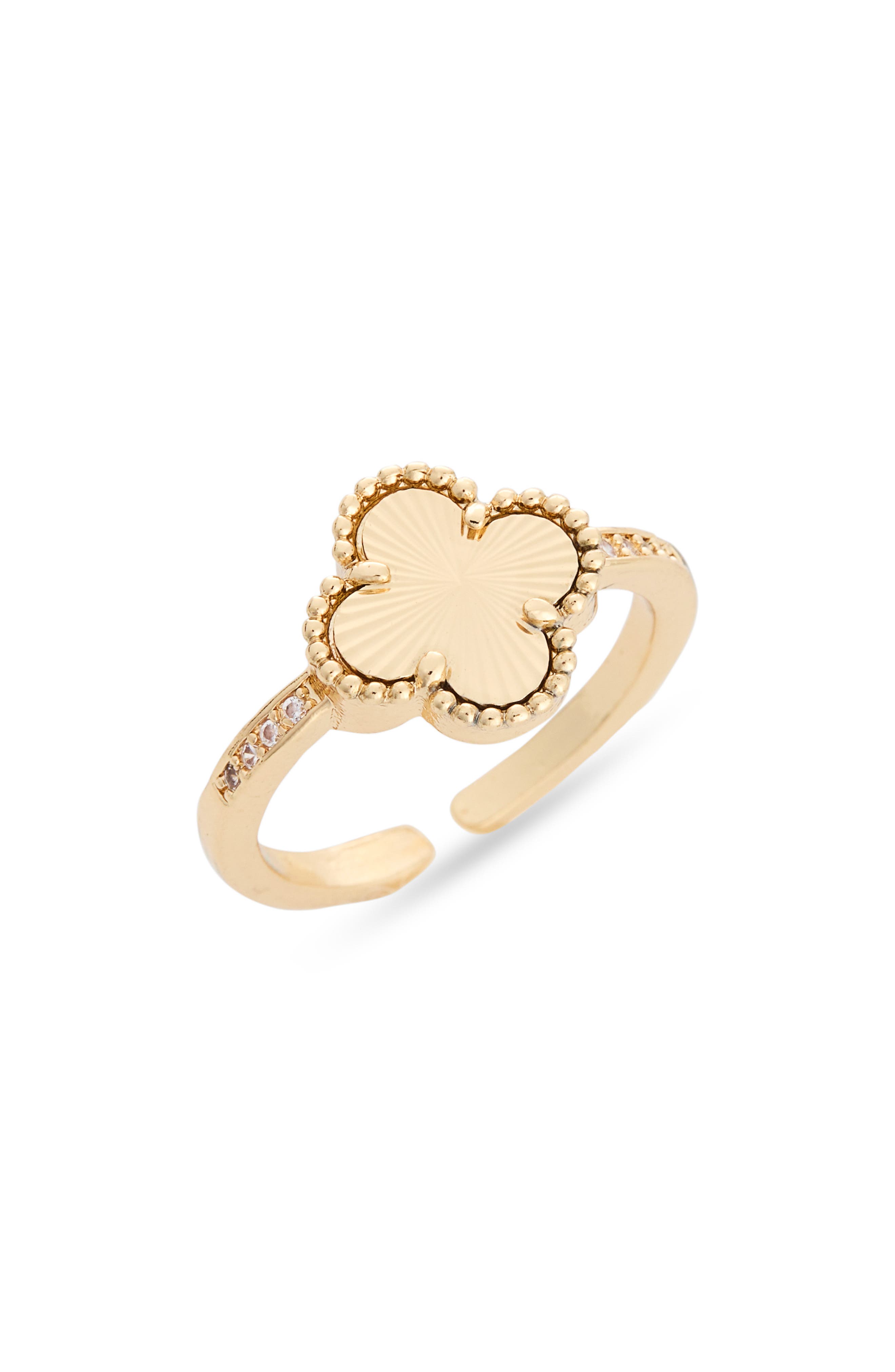 Beaded Clover Ring