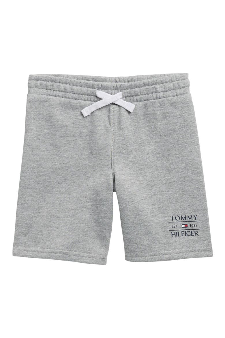 Kids' Stacked Logo Knit Shorts, Main, color, GREY HEATHER
