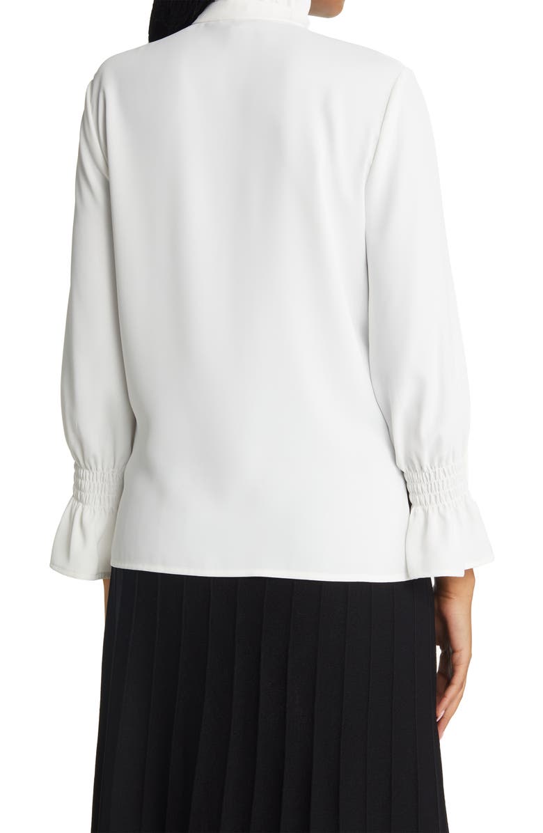 Ming Wang Ruffle Tie Neck Blouse, Alternate, color, 